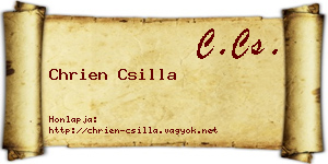 Chrien Csilla névjegykártya